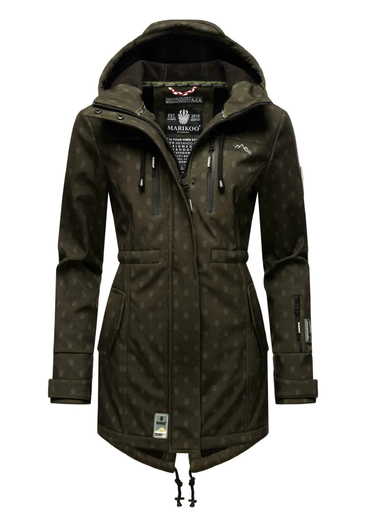 Zimtzicke - Parka - Dark Olive W Print